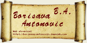 Borisava Antonović vizit kartica